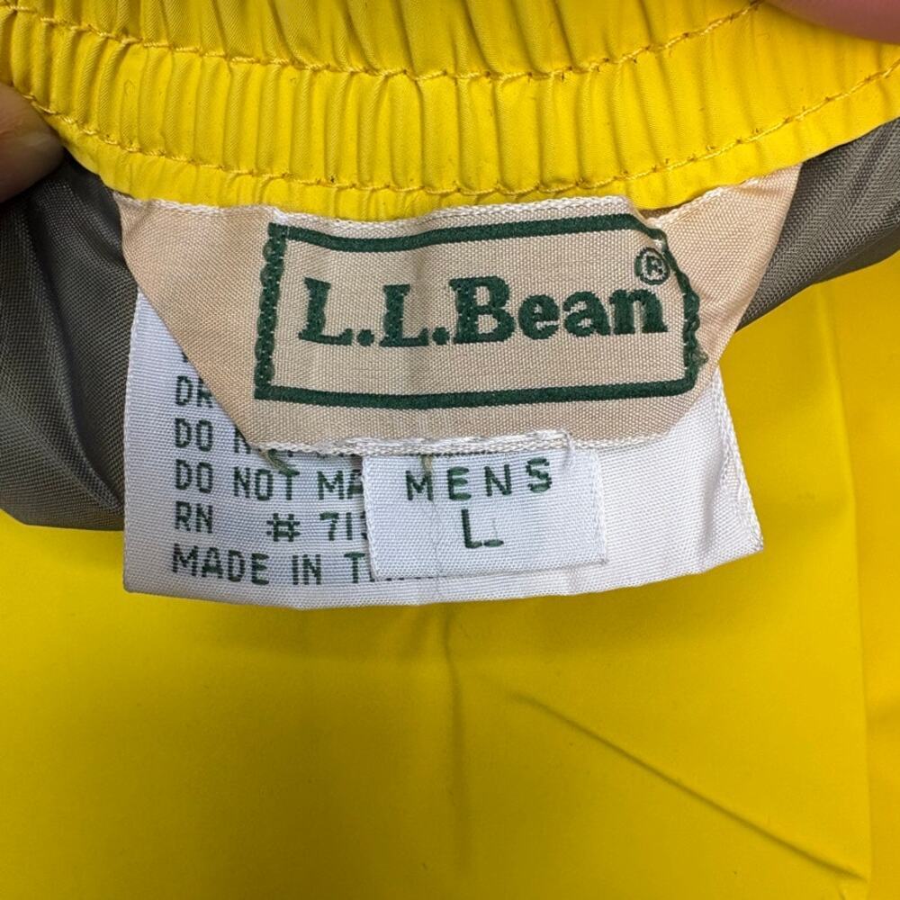 VTG L.L. Bean Yellow Gorpcore Camping Hiking Waterproof Rain Pants Mens Sz L - Picture 3 of 4
